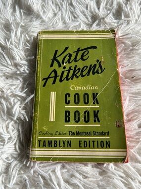 Kate Aitken's Canadian Cook Book - Olive Green Cover, vintage aesthetic, tamblyn